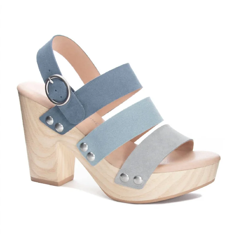 Women's Cork - Soled Espadrille Sandals with a Rope - Trimmed Upper in Navy for a Summer VibeCher Fenny Platform Sandal In Blue Multi