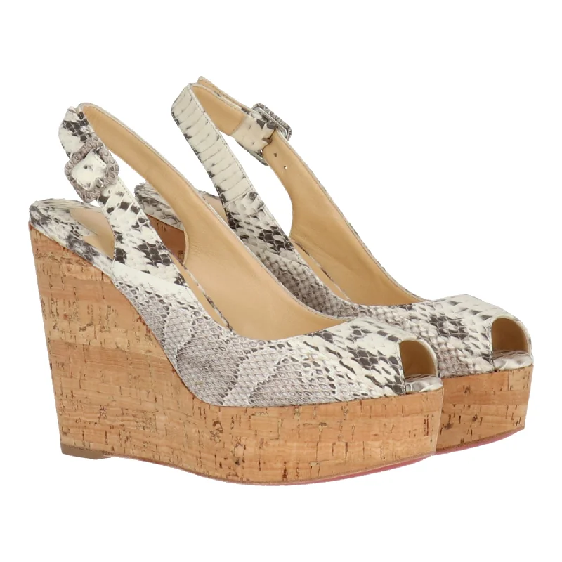 Anti - Slip Women's Sandals with a Grooved Sole in Green for Outdoor AdventuresChristian Louboutin Womens Animal Print Sandal