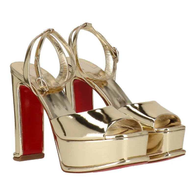 Adjustable Strap Women's Sandals with a Padded Heel in Pink for a Custom FitChristian Louboutin Womens Light Gold Sandal