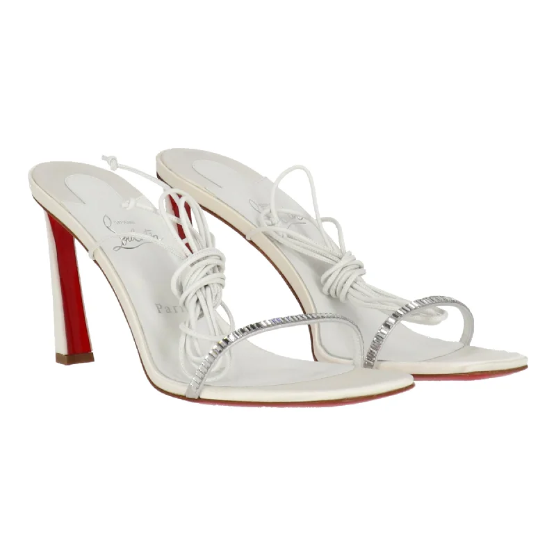 Sustainable Women's Recycled Material Sandals in Beige for Eco - Conscious ShoppersChristian Louboutin Womens White/Red Sandal