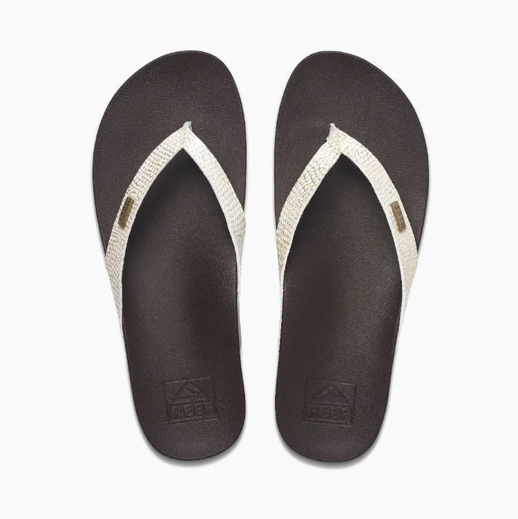 Sustainable Women's Recycled Material Sandals in Beige for Eco - Conscious ShoppersReef Sandals Woman's Vegan Leather Strap