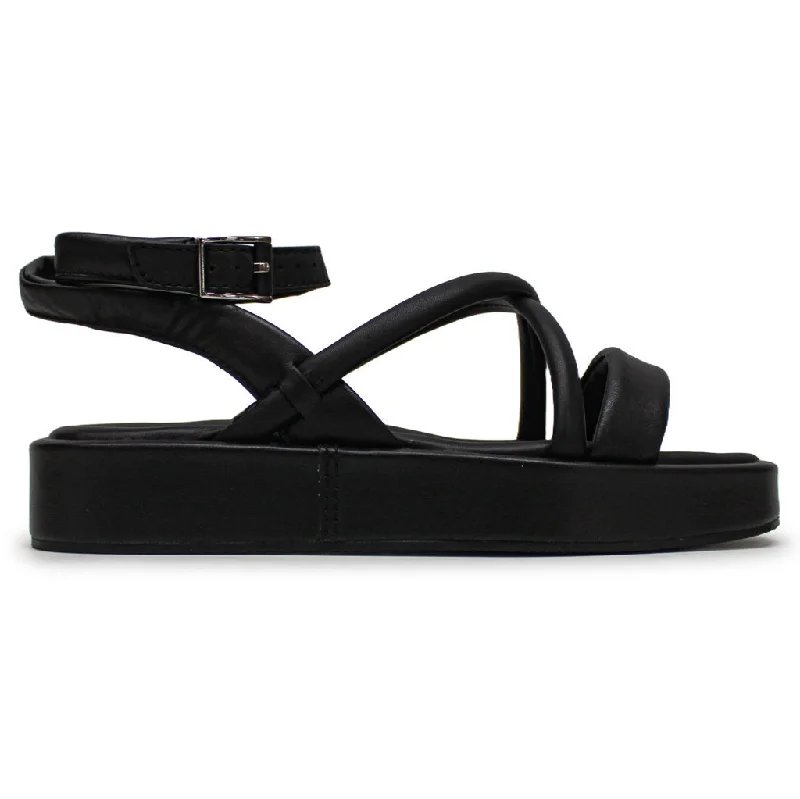 Women's Ankle - Strap Sandals with a Block Heel in Red for a Sophisticated StyleAlda Cross Leather Women's Slingback Sandals