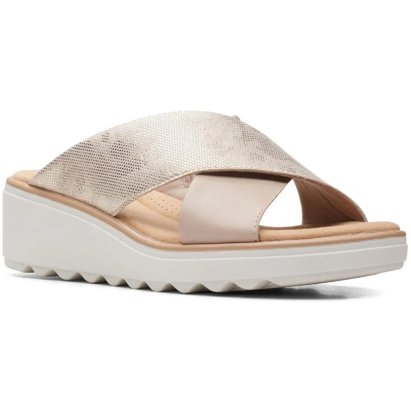 Women's Cork - Soled Espadrille Sandals with a Rope - Trimmed Upper in Navy for a Summer VibeClarks Womens JILLIAN Open toe Flex Grooves Slingback Sandals