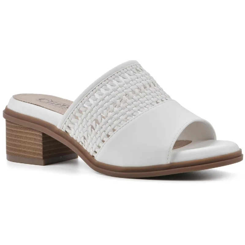 Lightweight Women's Mesh - Paneled Sandals in Yellow for BreathabilityCliffs by White Mountain Womens CORLEY Faux Leather Slip On Mule Sandals