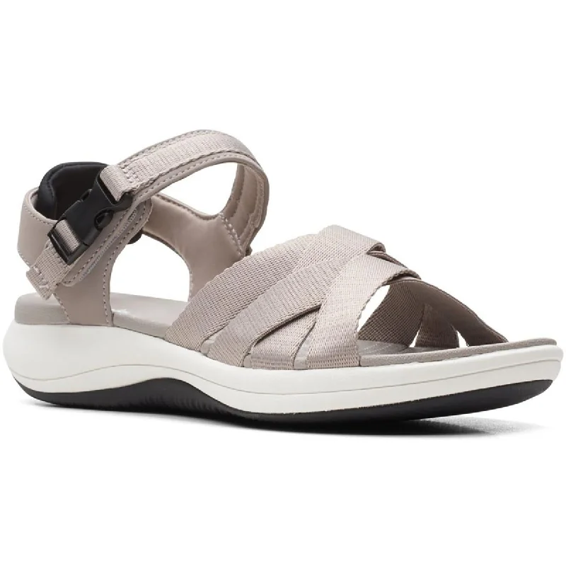 Women's Ankle - Strap Sandals with a Block Heel in Red for a Sophisticated StyleCloudsteppers by Clarks Womens Mira Tide Cushioned Footbed Sport Sandals