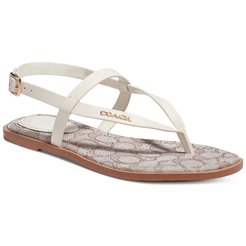 Women's Sandals with a Wedge Heel and a Tassel Detail in Orange for a Trendy LookCoach Womens Josie Leather Logo Ankle Strap