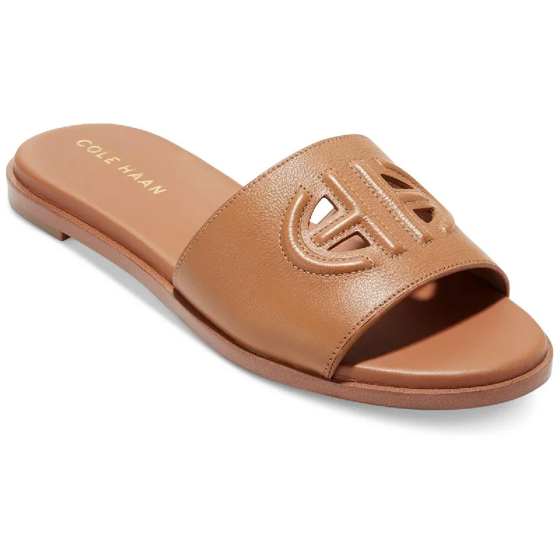 Anti - Slip Women's Sandals with a Grooved Sole in Green for Outdoor AdventuresCole Haan Womens FLYNN Leather Slip on Flatform Sandals