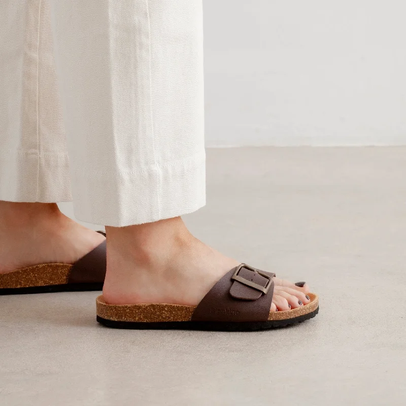 Women's Thong Sandals with a Beaded Design in Multicolor for a Beachy AestheticCordoba Vegan Leather Slide Cork Sandal - Brown