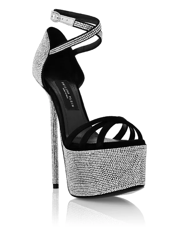 Orthopedic Women's Sandals with Arch Support in Gray for Foot HealthCrystal  Platform Sandals