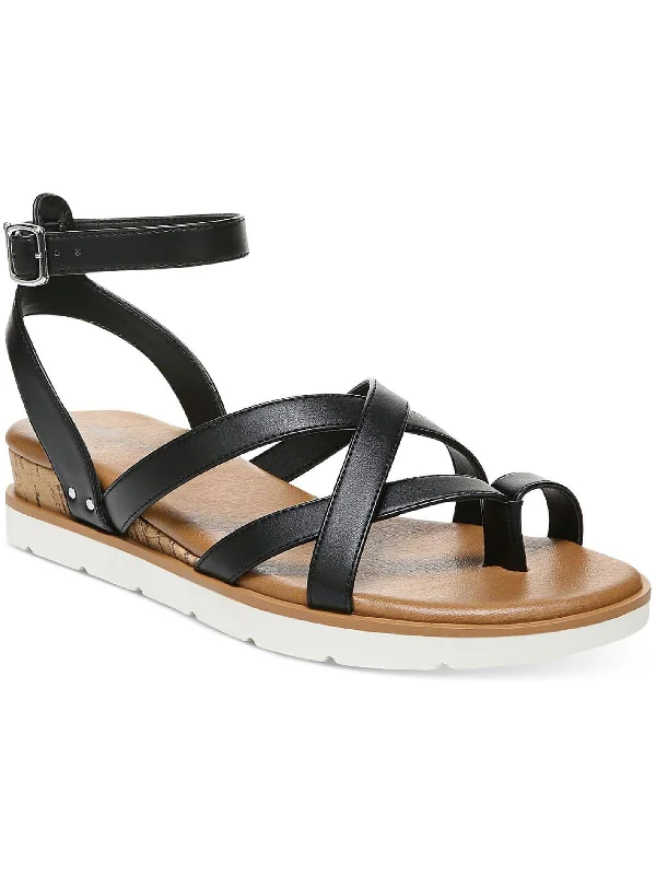 Shock - Absorbing Women's Sandals with a Soft Insole in Black for Active LifestylesDarla Womens Padded Insole Thong Wedge Sandals