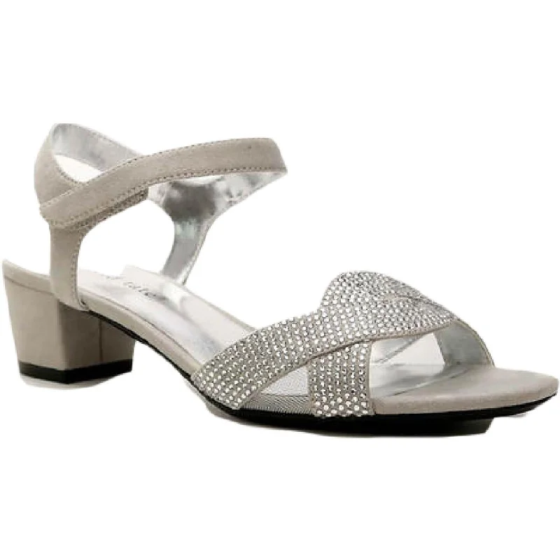Women's Sandals with a Glitter - Coated Strap in Gold for a Sparkly Summer OutfitDavid Tate Womens Rain Faux Suede Rhinestone Dress Pumps