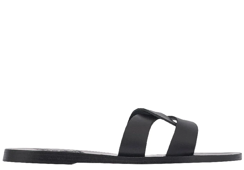 Women's Cork - Soled Espadrille Sandals with a Rope - Trimmed Upper in Navy for a Summer VibeDesmos Leather Slide Sandals