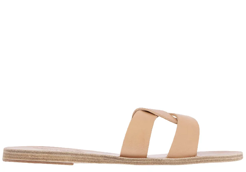 Lightweight Women's Mesh - Paneled Sandals in Yellow for BreathabilityDesmos Leather Slide Sandals Natural