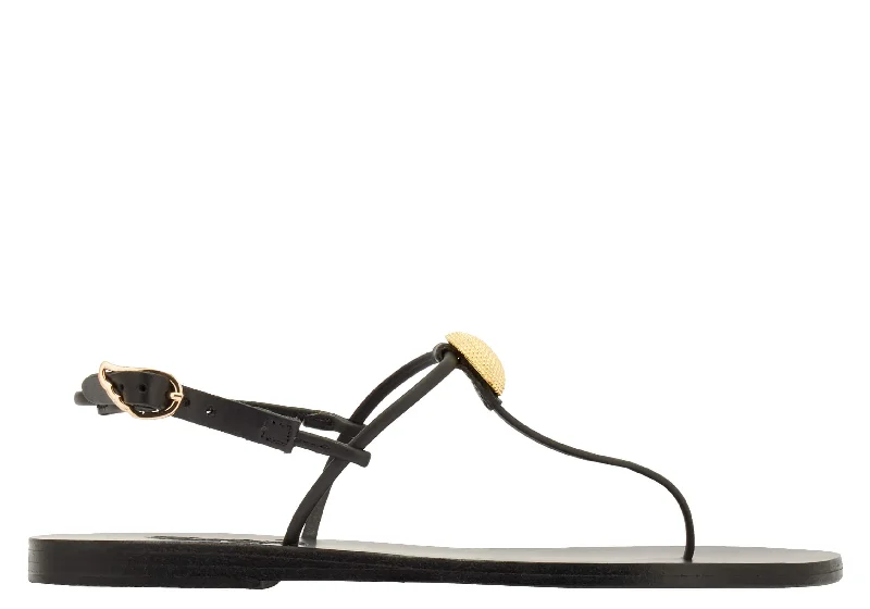 Women's Sandals with a Floral - Printed Upper in Pink for a Feminine Spring LookDimitra Bee Single Strap Sandals Black