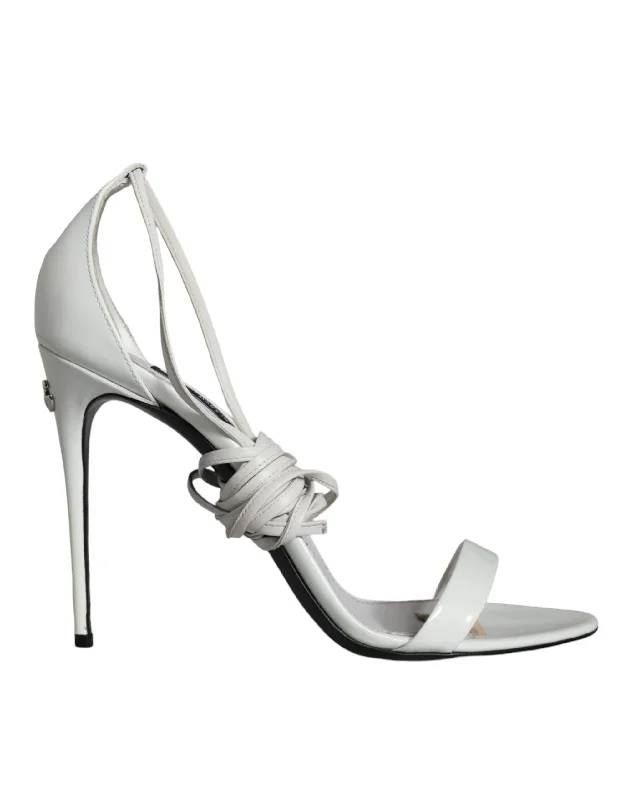 Sustainable Women's Recycled Material Sandals in Beige for Eco - Conscious ShoppersDolce & Gabbana  Leather High Heels Sandals Women's Shoes (Pre-Owned)