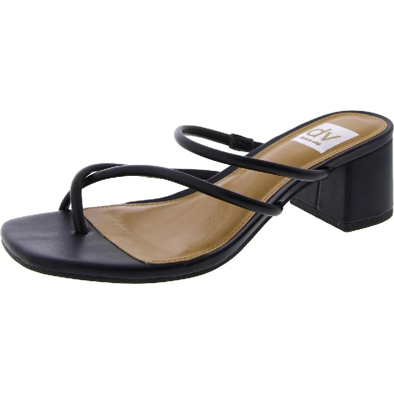 Women's Sandals with a Glitter - Coated Strap in Gold for a Sparkly Summer OutfitDolce Vita Womens LUMENA Faux Leather Slip On Block Heel