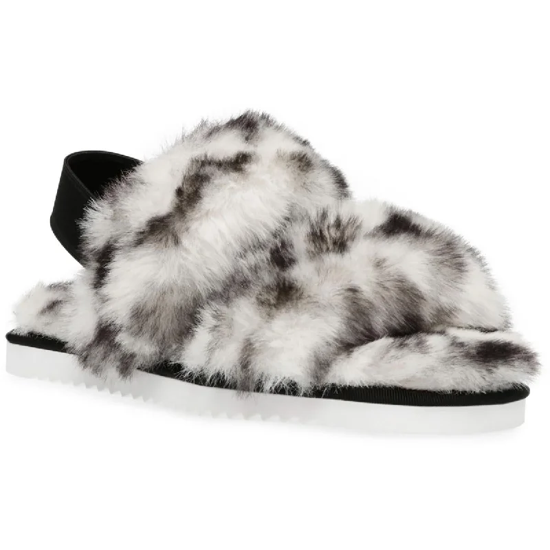 Elastic - Strap Women's Sandals with a Padded Toe in Teal for Easy On - and - OffDolce Vita Womens Pattel Faux Fur Strappy Flat Sandals
