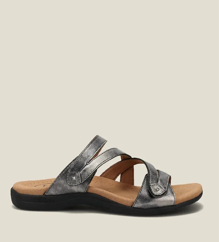 Lightweight Women's Mesh - Paneled Sandals in Yellow for BreathabilityDouble U Sandal - Medium Width In Pewter
