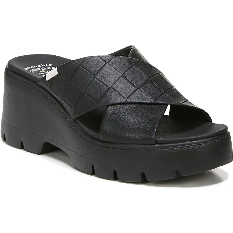 Adjustable Strap Women's Sandals with a Padded Heel in Pink for a Custom FitDr. Scholl's Shoes Womens Checkin High Faux Leather Platform Sandals