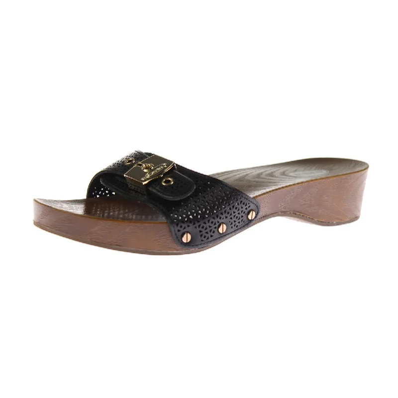 Women's Sandals with a Glitter - Coated Strap in Gold for a Sparkly Summer OutfitDr. Scholl's Shoes Womens Classic Faux Leather Slide Sandals