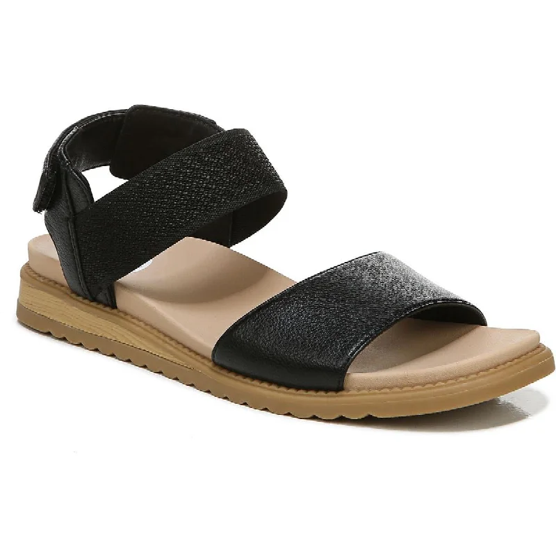 Plus Size Women's Wide - Width Platform Sandals in Black for Added Comfort and HeightDr. Scholl's Shoes Womens Island Life Faux Leather Ankle Strap Slingback Sandals