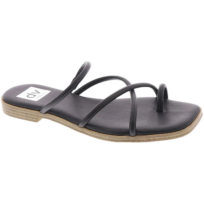 Waterproof Women's Rubber Beach Sandals with Arch Support in Blue for Water ActivitiesDV By Dolce Vita Womens Milany Faux Leather Slip-On Strappy Sandals