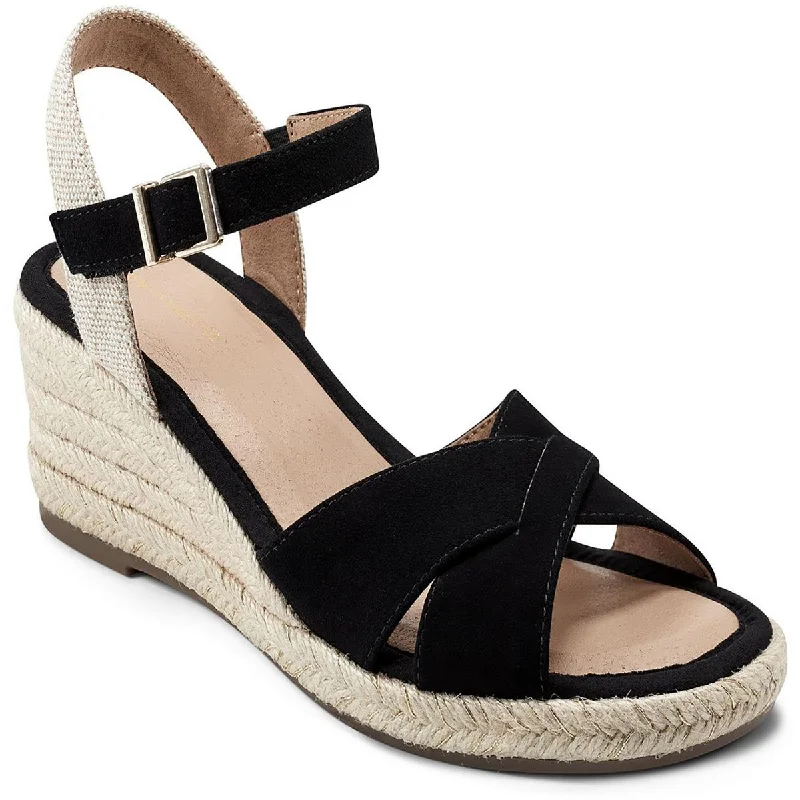 Elastic - Strap Women's Sandals with a Padded Toe in Teal for Easy On - and - OffEasy Spirit Womens Shandra Wedges Espadrilles