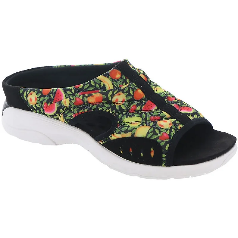 Women's Leather - Strapped Sandals with a Braided Detail in Brown for a Rustic AppealEasy Spirit Womens Traciee Cut Out Floral Print Slide Sandals