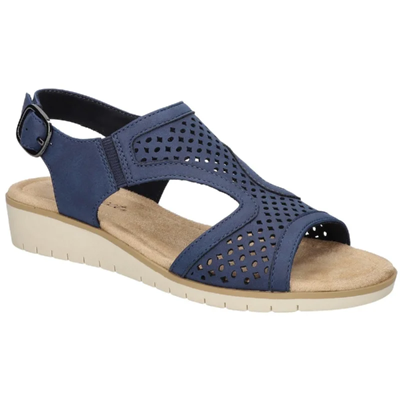 Women's Sandals with a Floral - Printed Upper in Pink for a Feminine Spring LookEasy Street Womens ALBA Faux Leather Open Toe Wedge Sandals