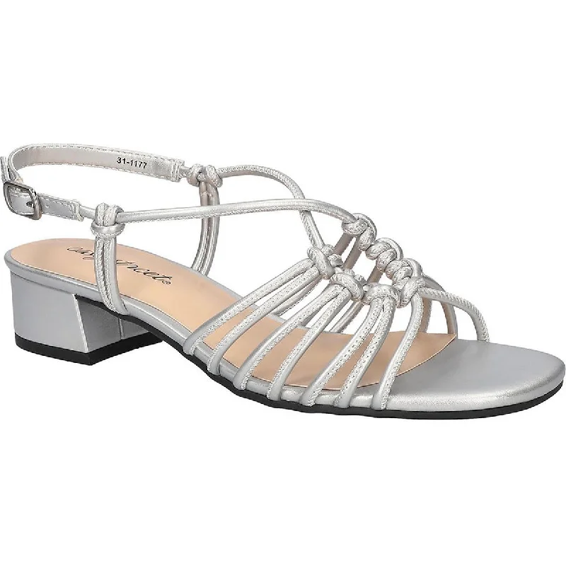 Women's Strappy Gladiator Sandals with Buckle Closures in Tan for a Boho LookEasy Street Womens SICILIA Square toe Buckle strap Block Heel
