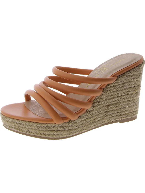 Lightweight Women's Mesh - Paneled Sandals in Yellow for BreathabilityEleana Womens Faux Leather Slides Espadrilles