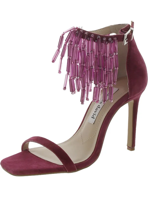 Elastic - Strap Women's Sandals with a Padded Toe in Teal for Easy On - and - OffEnrich Womens Suede Ankle Strap Heels