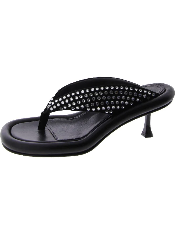Women's Cork - Soled Espadrille Sandals with a Rope - Trimmed Upper in Navy for a Summer VibeFala Bumper Womens Leather Rhinestones Heels