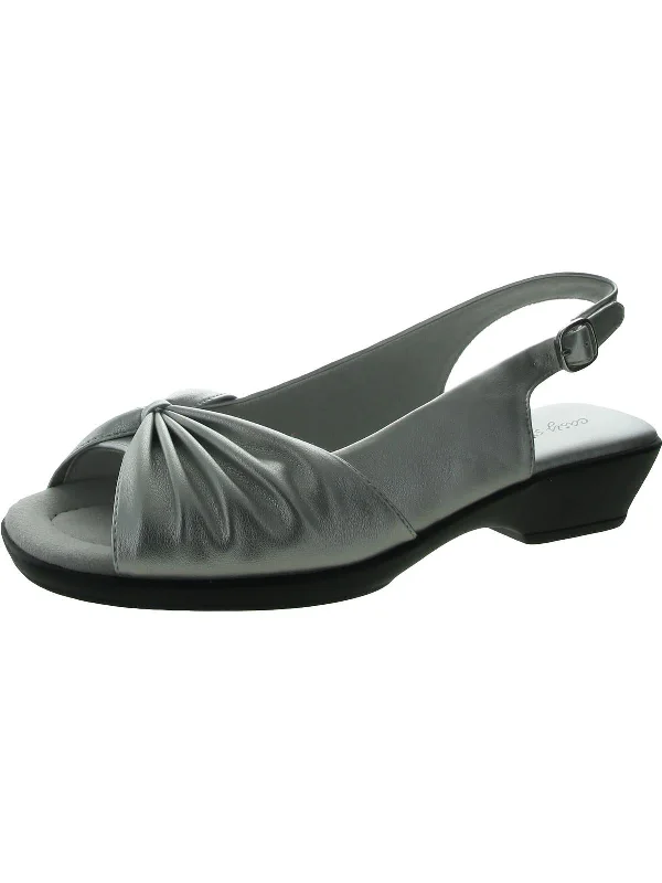 Orthopedic Women's Sandals with Arch Support in Gray for Foot HealthFantasia Womens Faux Leather Comfort Slingback Sandals