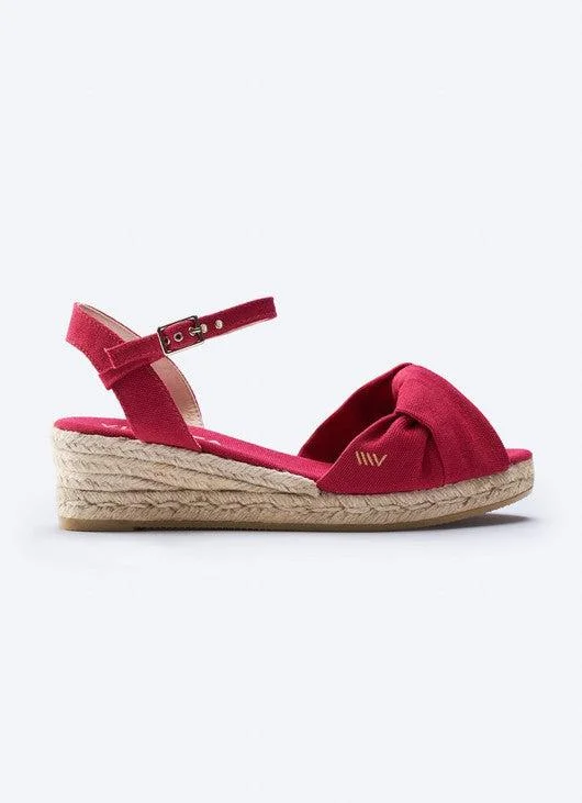 Women's Sandals with a Glitter - Coated Strap in Gold for a Sparkly Summer OutfitFarella Limited Edition Canvas Espadrille Sandal Wedges