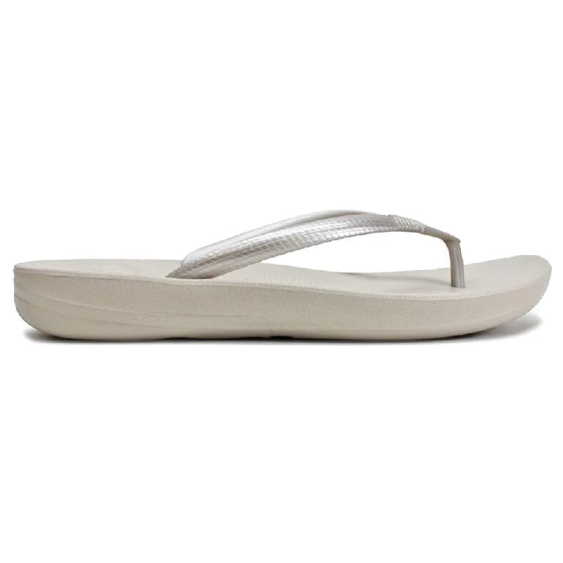 Sustainable Women's Recycled Material Sandals in Beige for Eco - Conscious ShoppersIqushion Rubber Women's Toe Post Sandals