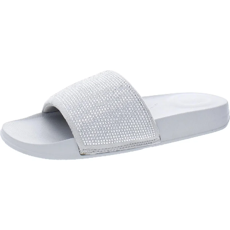 Women's Ankle - Strap Sandals with a Block Heel in Red for a Sophisticated StyleFitflop Womens Iqushion Embellished Pool Slides
