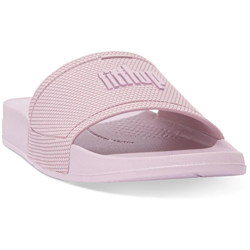 Anti - Slip Women's Sandals with a Grooved Sole in Green for Outdoor AdventuresFitflop Womens IQUSHION Slip On Open Toe Slide Sandals