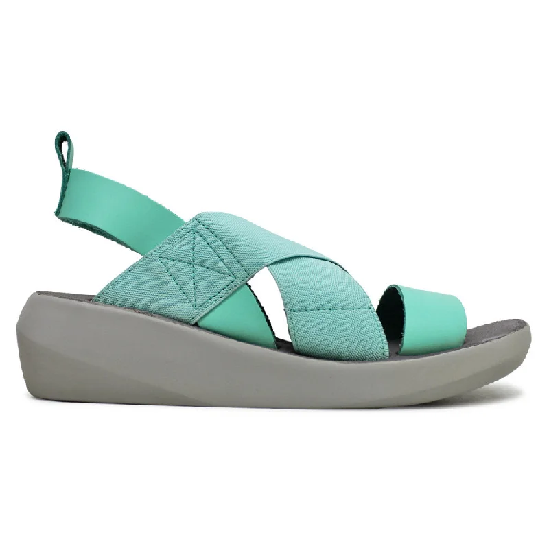 Women's Leather - Strapped Sandals with a Braided Detail in Brown for a Rustic AppealBAJI848FLY Brooklyn Leather Women's Wedge Heels Sandals