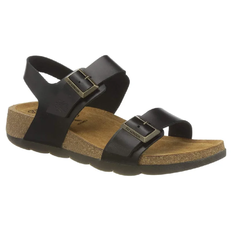 Women's Flat Slide Sandals with a Memory Foam Insole in White for All - Day ComfortCEKE722FLY Leather Women's Ankle Strap Sandals