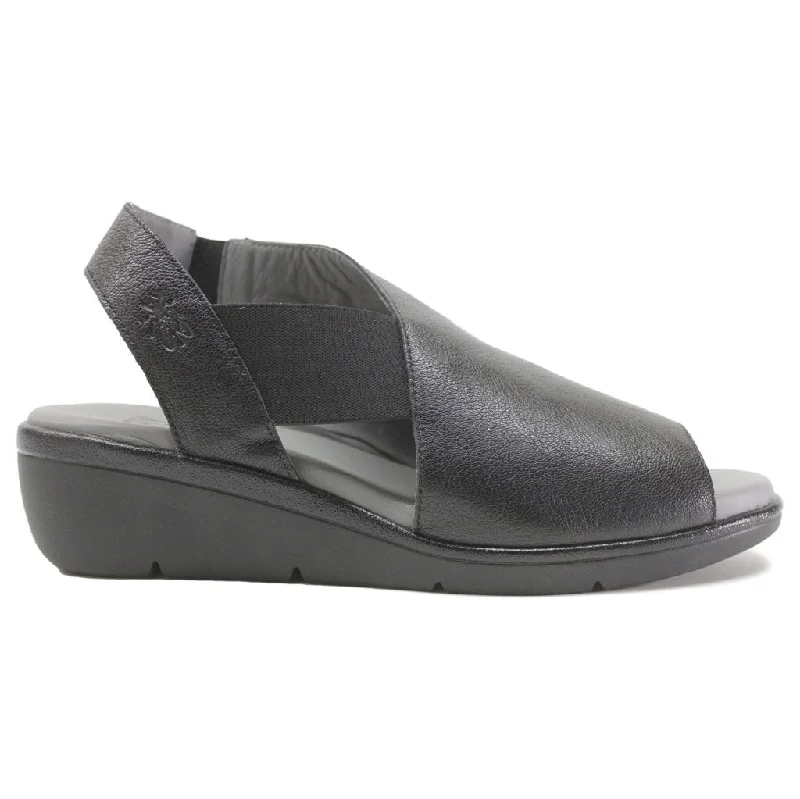 Women's Thong Sandals with a Beaded Design in Multicolor for a Beachy AestheticNily940Fly Mousse Leather Women's Wedge Heel Peep Toe Sandals