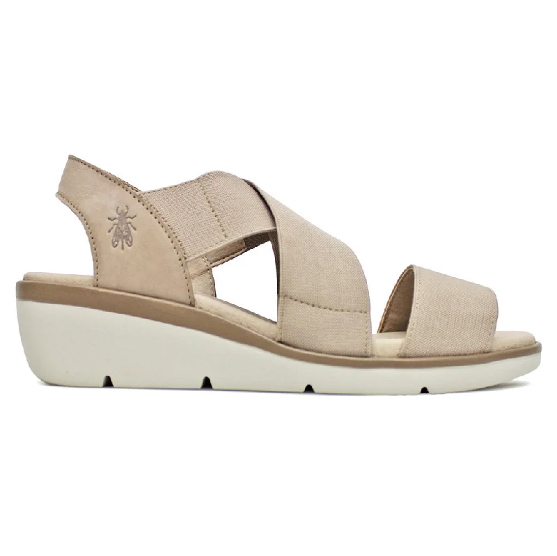 Adjustable Strap Women's Sandals with a Padded Heel in Pink for a Custom FitNOLI056FLY Cupido Leather Women's Wedge Heels Sandals