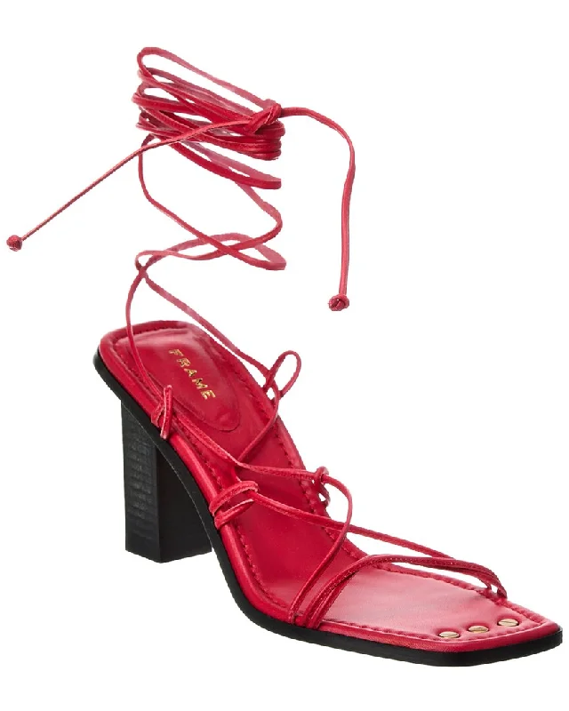 Women's Sandals with a Glitter - Coated Strap in Gold for a Sparkly Summer OutfitFRAME Denim Le Doheny Leather Sandal