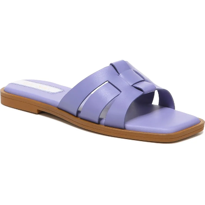 Waterproof Women's Rubber Beach Sandals with Arch Support in Blue for Water ActivitiesFranco Sarto Womens Mazy Leather Strappy Slide Sandals