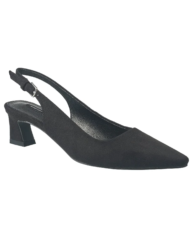 Plus Size Women's Wide - Width Platform Sandals in Black for Added Comfort and HeightFrench Connection Women's Wesley Slingback Cube Block Heel