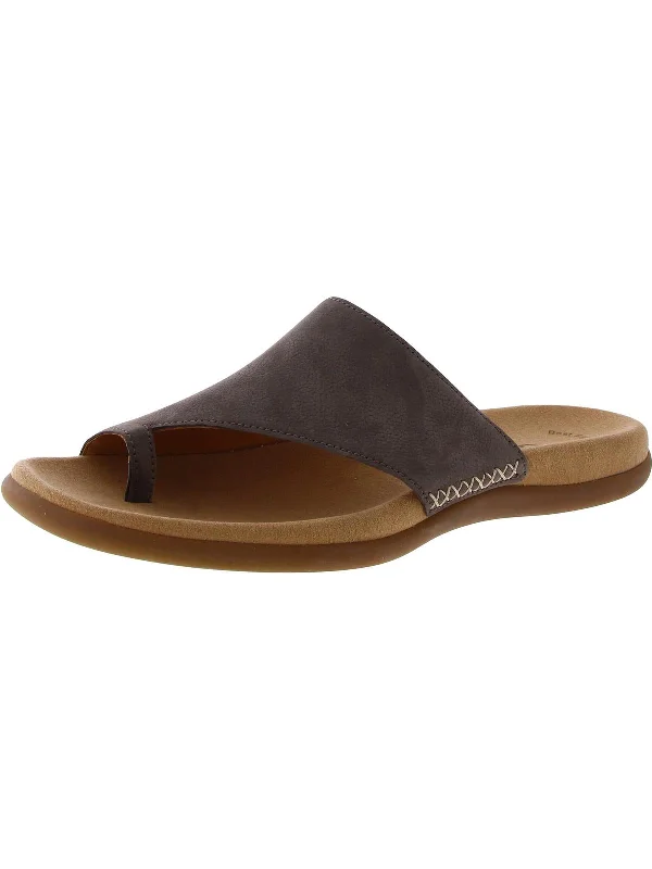 Women's Leather - Strapped Sandals with a Braided Detail in Brown for a Rustic AppealFumo Womens Nubuck Slip On Slide Sandals