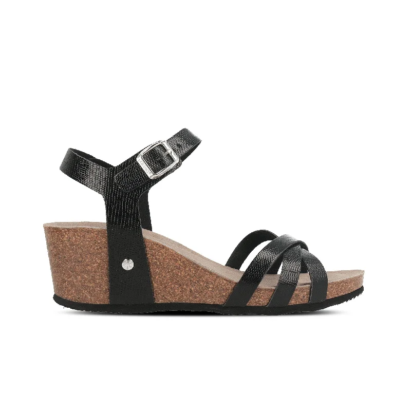 Lightweight Women's Mesh - Paneled Sandals in Yellow for BreathabilityArola Black Sandals