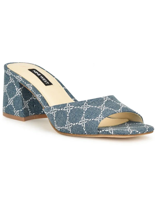 Waterproof Women's Rubber Beach Sandals with Arch Support in Blue for Water ActivitiesGagen Womens Denim Slip-On Mule Sandals