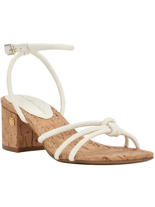 Women's Flat Slide Sandals with a Memory Foam Insole in White for All - Day ComfortGela Womens Faux Leather Knot-Front Slingback Sandals