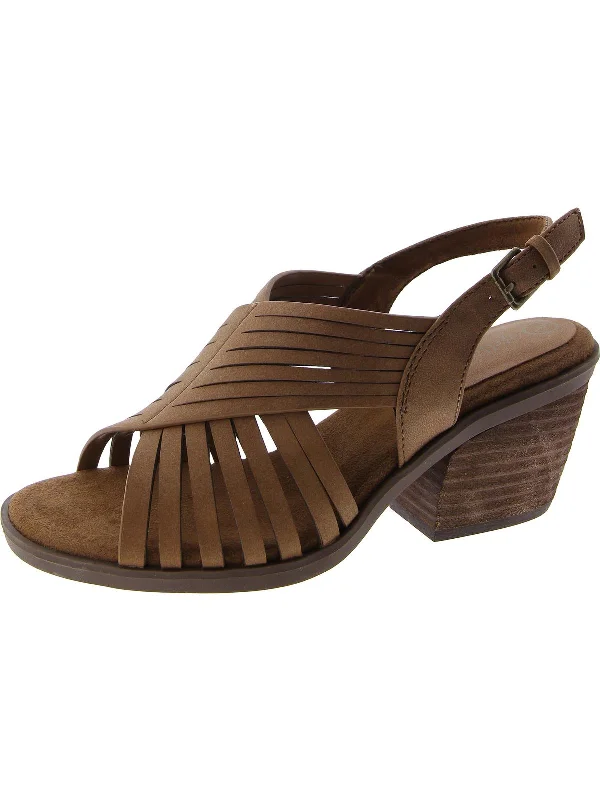 Sustainable Women's Recycled Material Sandals in Beige for Eco - Conscious ShoppersGena Womens Faux Leather Buckle Strappy Sandals
